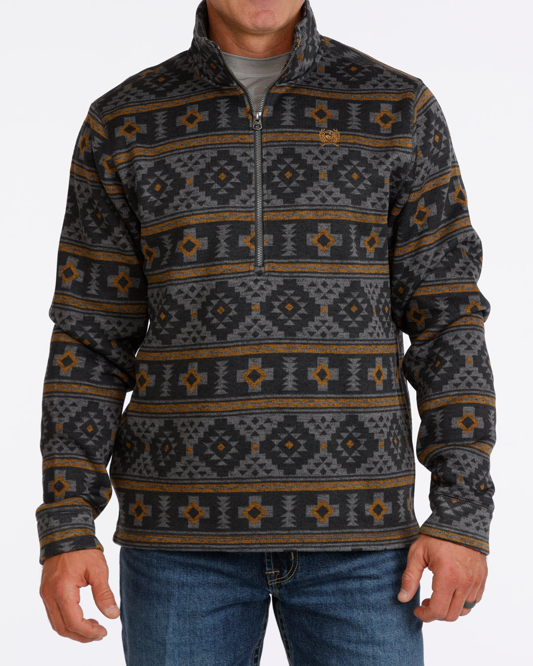 CINCH - Men's 1/2 Zip Geo Print Pullover