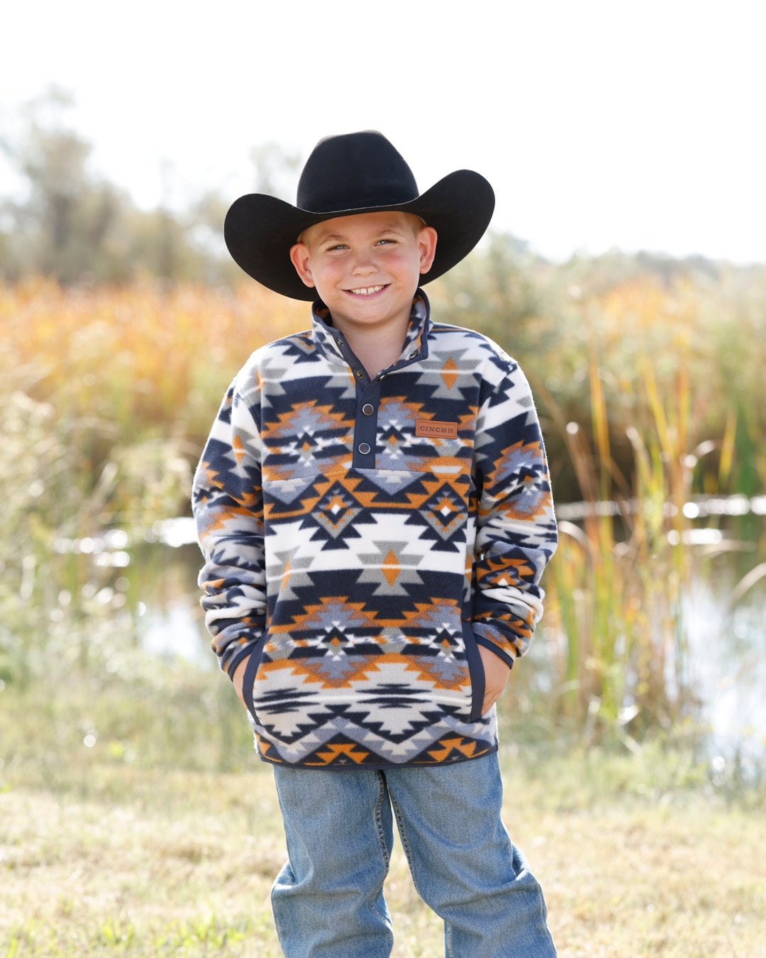 BOYS CINCH MATCH DAD BLUE FLEECE