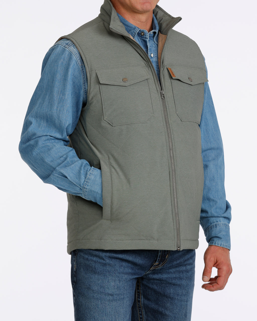Men's Quilted Grey Concealed Carry Vest