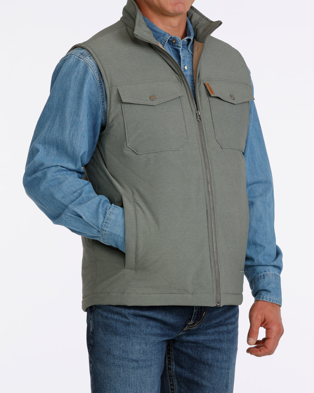 Men's Quilted Grey Concealed Carry Vest