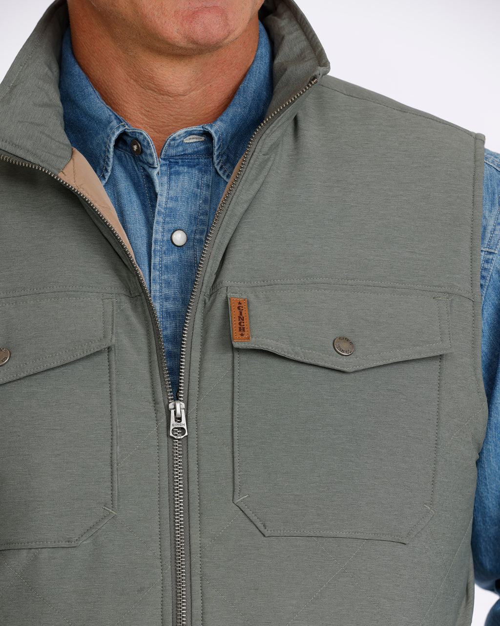 Men's Quilted Grey Concealed Carry Vest