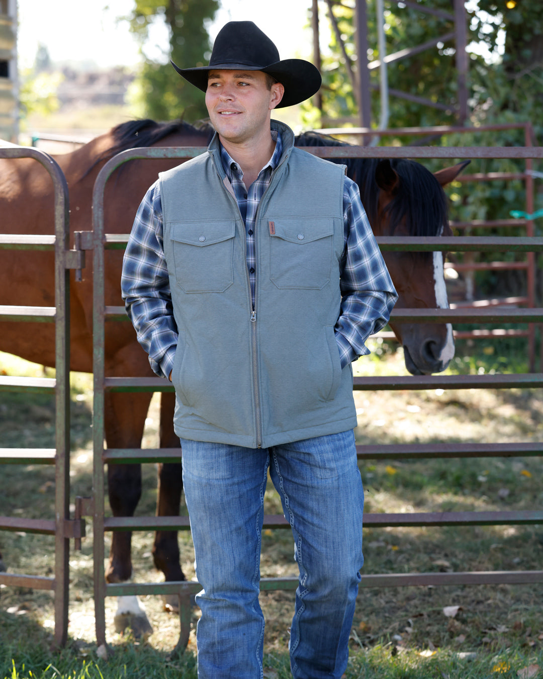 Men's Quilted Grey Concealed Carry Vest