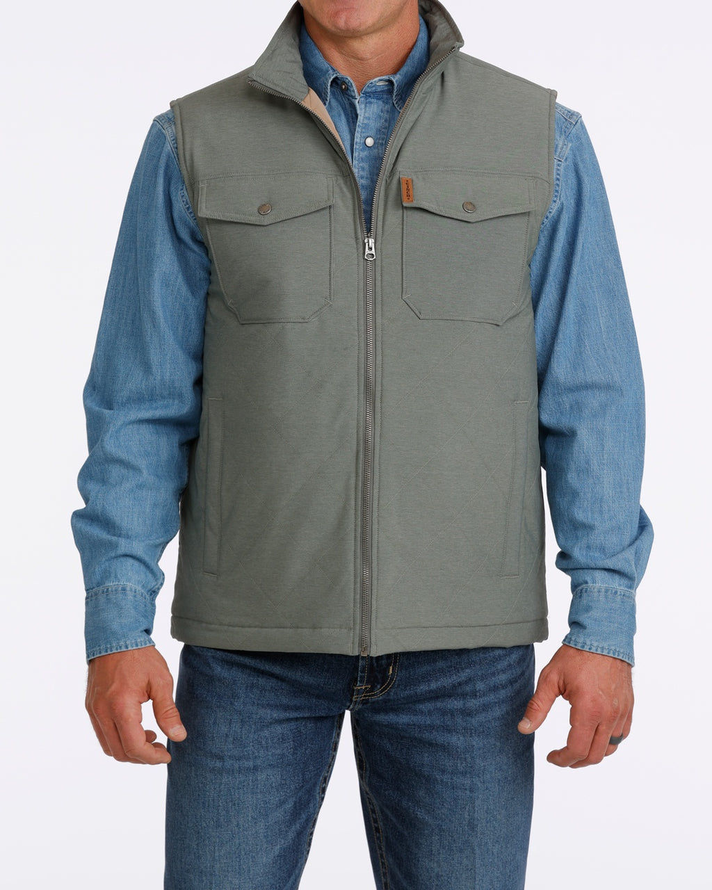 Men's Quilted Grey Concealed Carry Vest