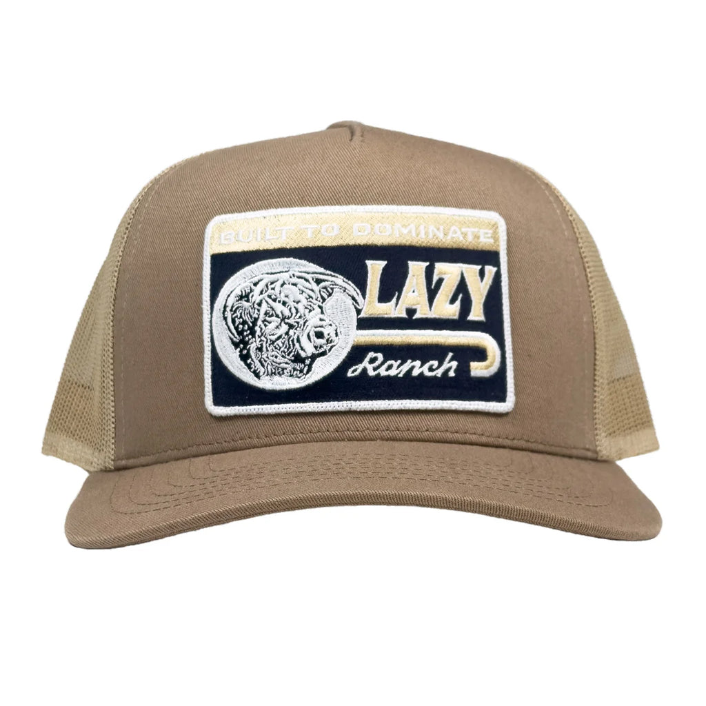 Lazy J Tan Dominate High Profile Curved Bill Trucker Hat