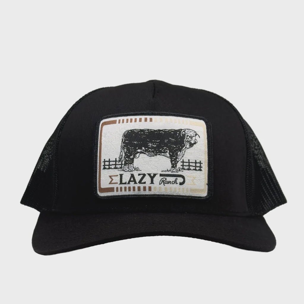 Lazy J Black Iron Hide Mid Profile Trucker Hat