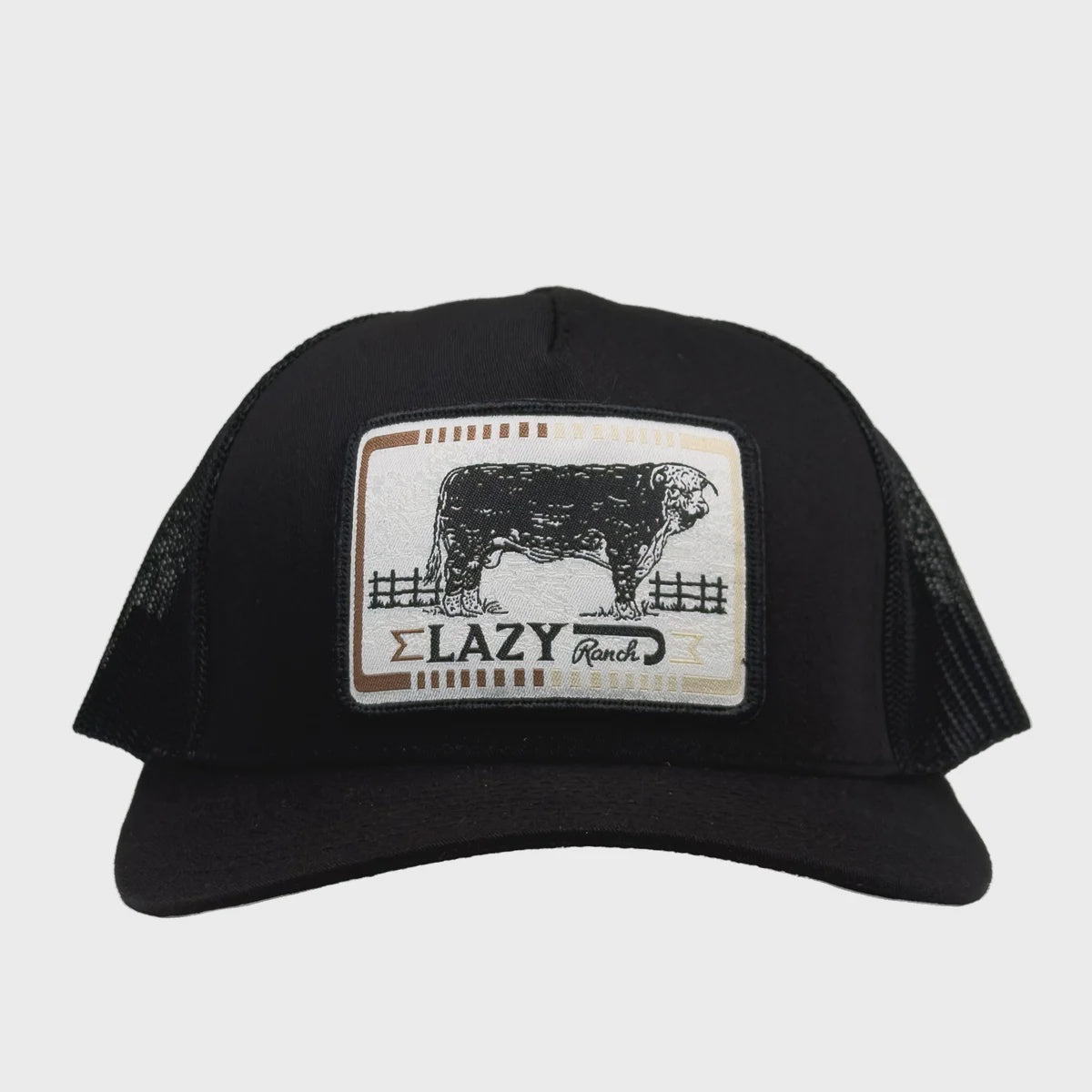 Lazy J Black Iron Hide Mid Profile Trucker Hat
