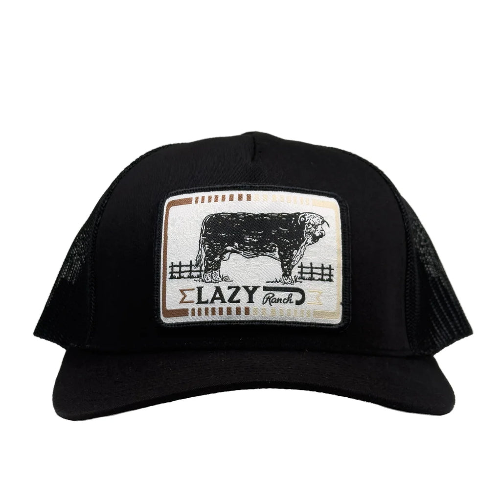 Lazy J Black Iron Hide Mid Profile Trucker Hat