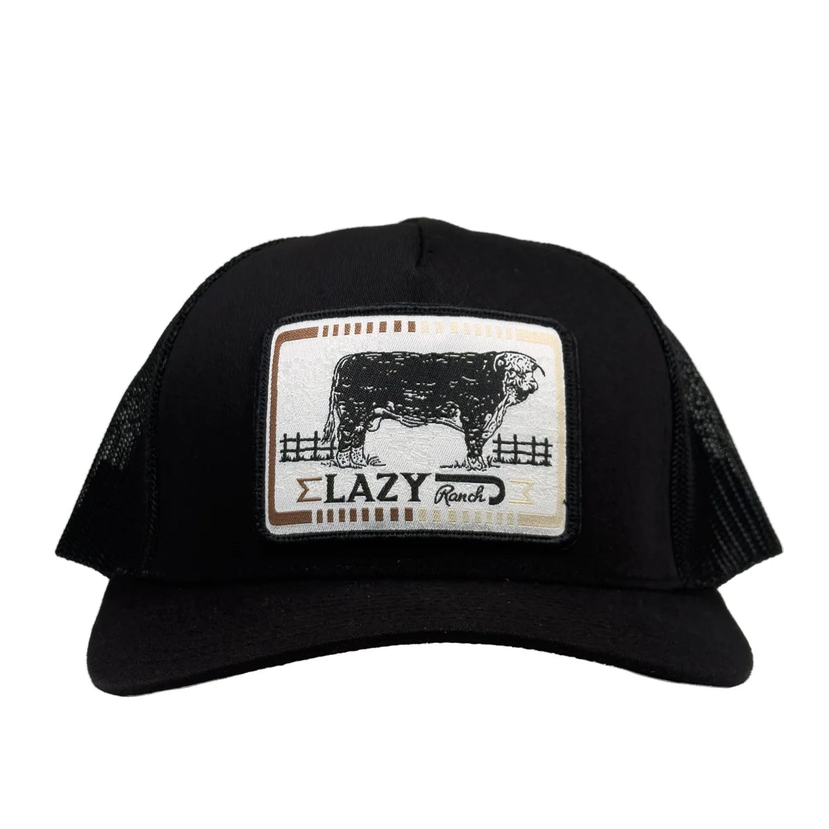 Lazy J Black Iron Hide Mid Profile Trucker Hat