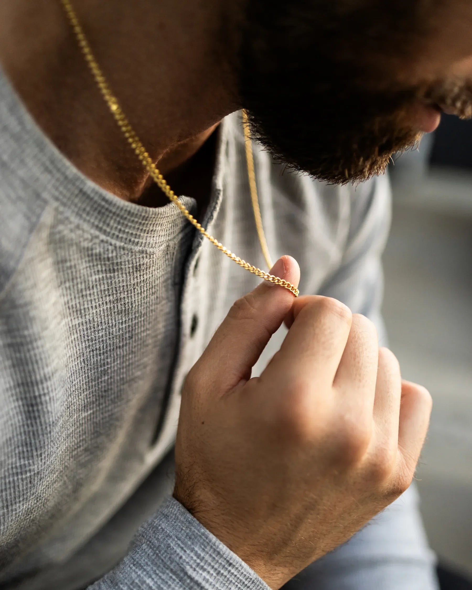 Curb Chain Necklace, 3MM - 14K Gold