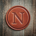 N Monogram Letter Leather Coaster