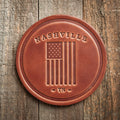 Nashville Tennessee American Flag Leather Coaster