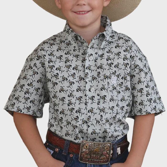 BOYS CINCH GREY BUCKING HORSE