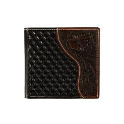 Nocona Large Bifold Floral Overlay Brown