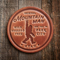Park City Utah Mountain Man Big Foot Sasquatch Leather Coaster