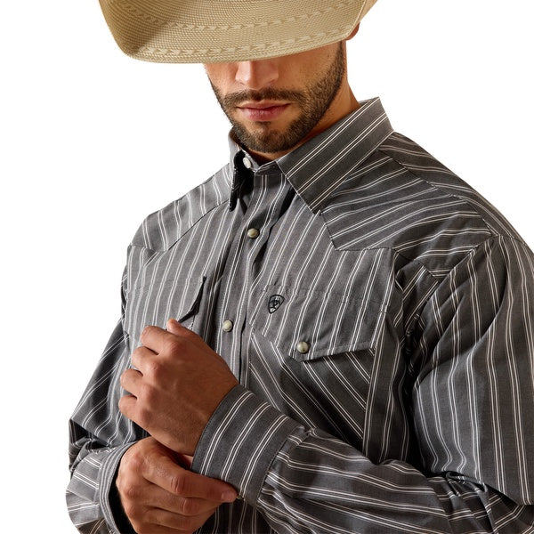 THERONGREY STRIPE SNAP