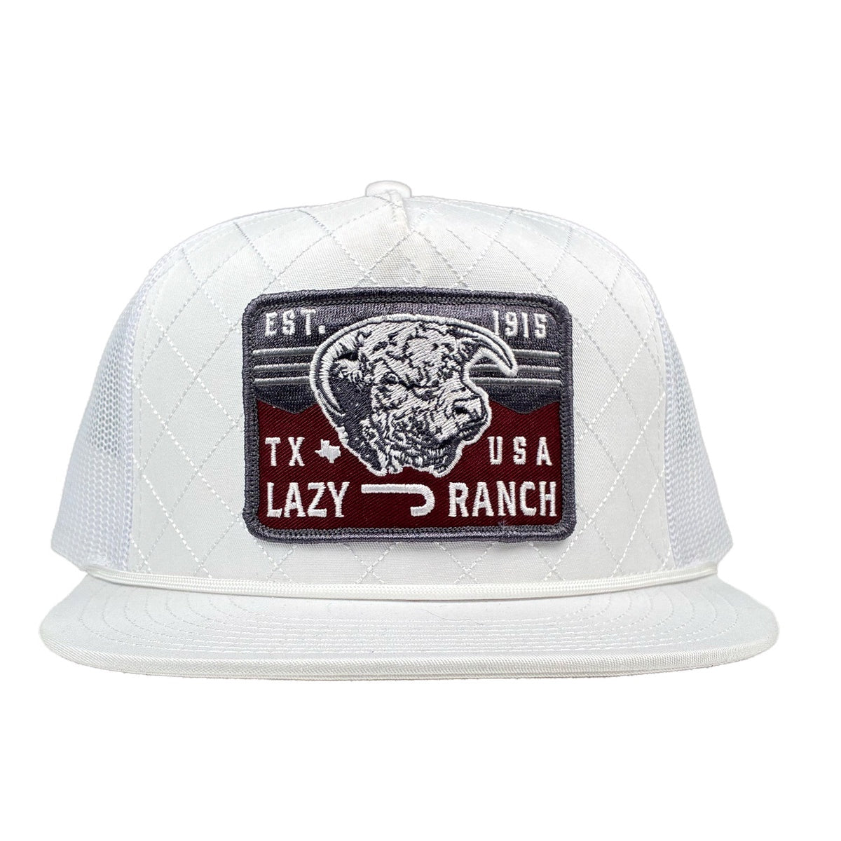Lazy J White Red Rock Rope Trucker Hat