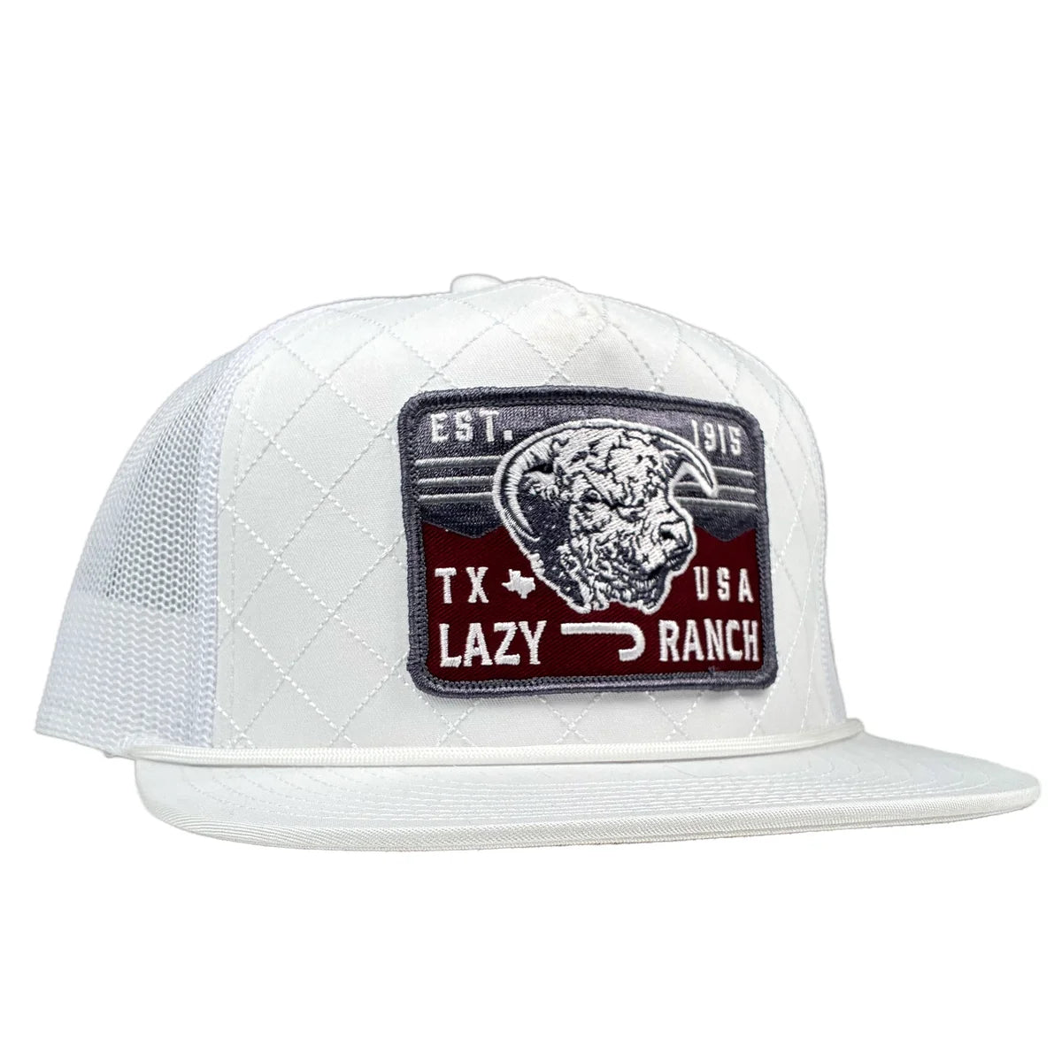 Lazy J White Red Rock Rope Trucker Hat