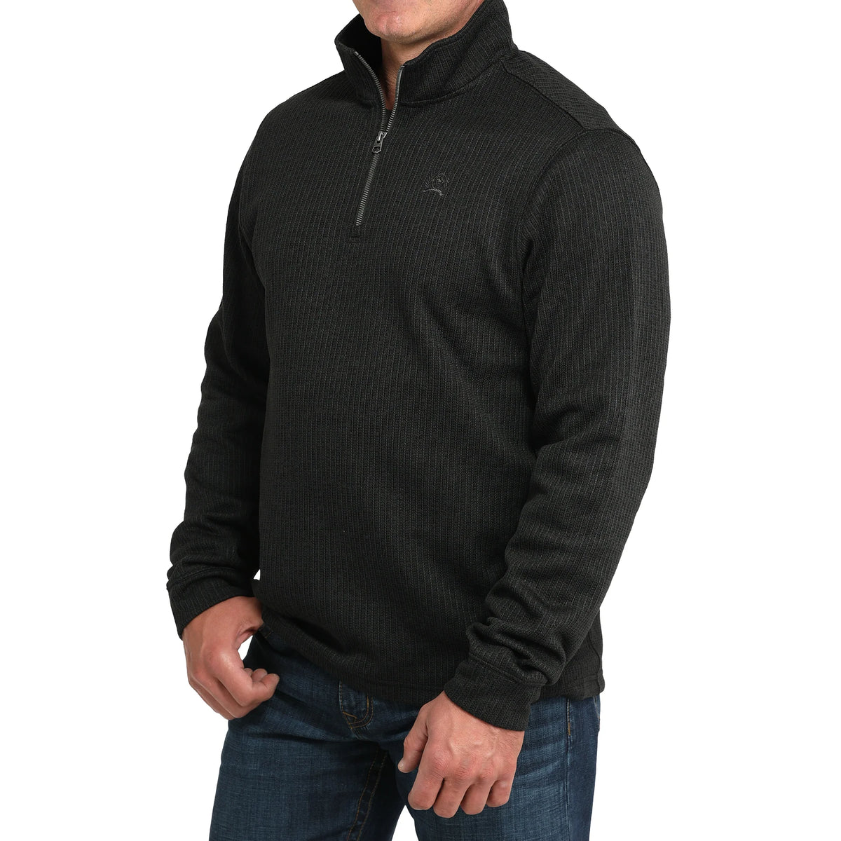 CINCH BLACK 1/4 ZIP DRESS SWEATSHIRT