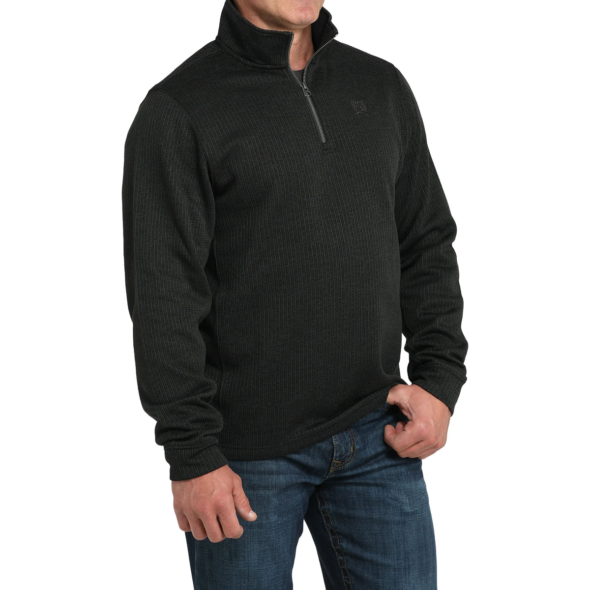 CINCH BLACK 1/4 ZIP DRESS SWEATSHIRT