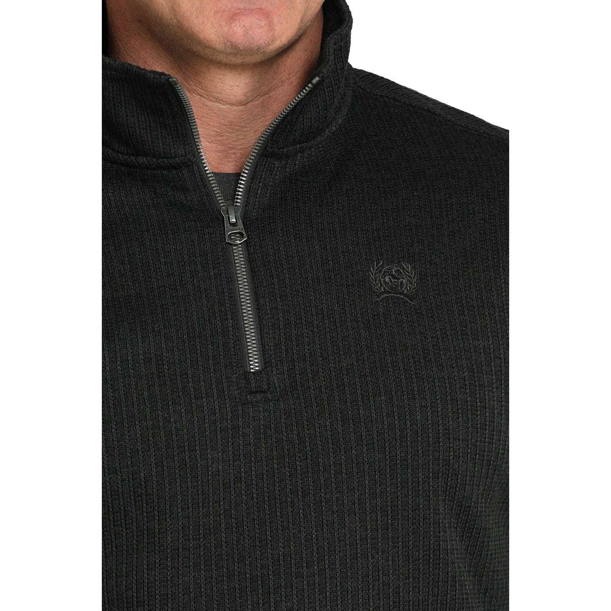 CINCH BLACK 1/4 ZIP DRESS SWEATSHIRT