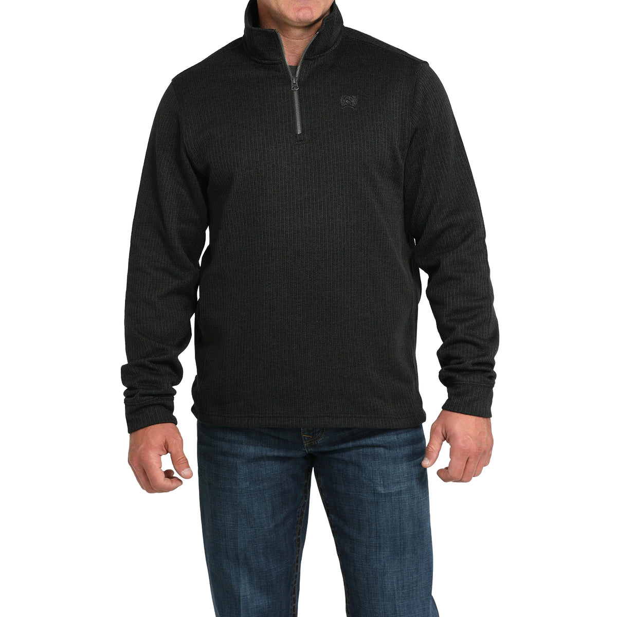 CINCH BLACK 1/4 ZIP DRESS SWEATSHIRT