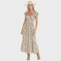 Rock & Roll Denim Ladies Jade Cactus Print Midi Dress