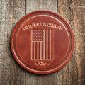 San Francisco California American Flag Leather Coaster