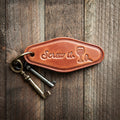 Screw It Wine Glass Corkscrew Leather Keychain Motel Style