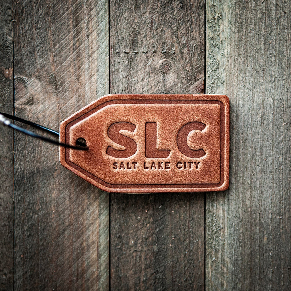 Salt Lake City SLC Leather Luggage Tag