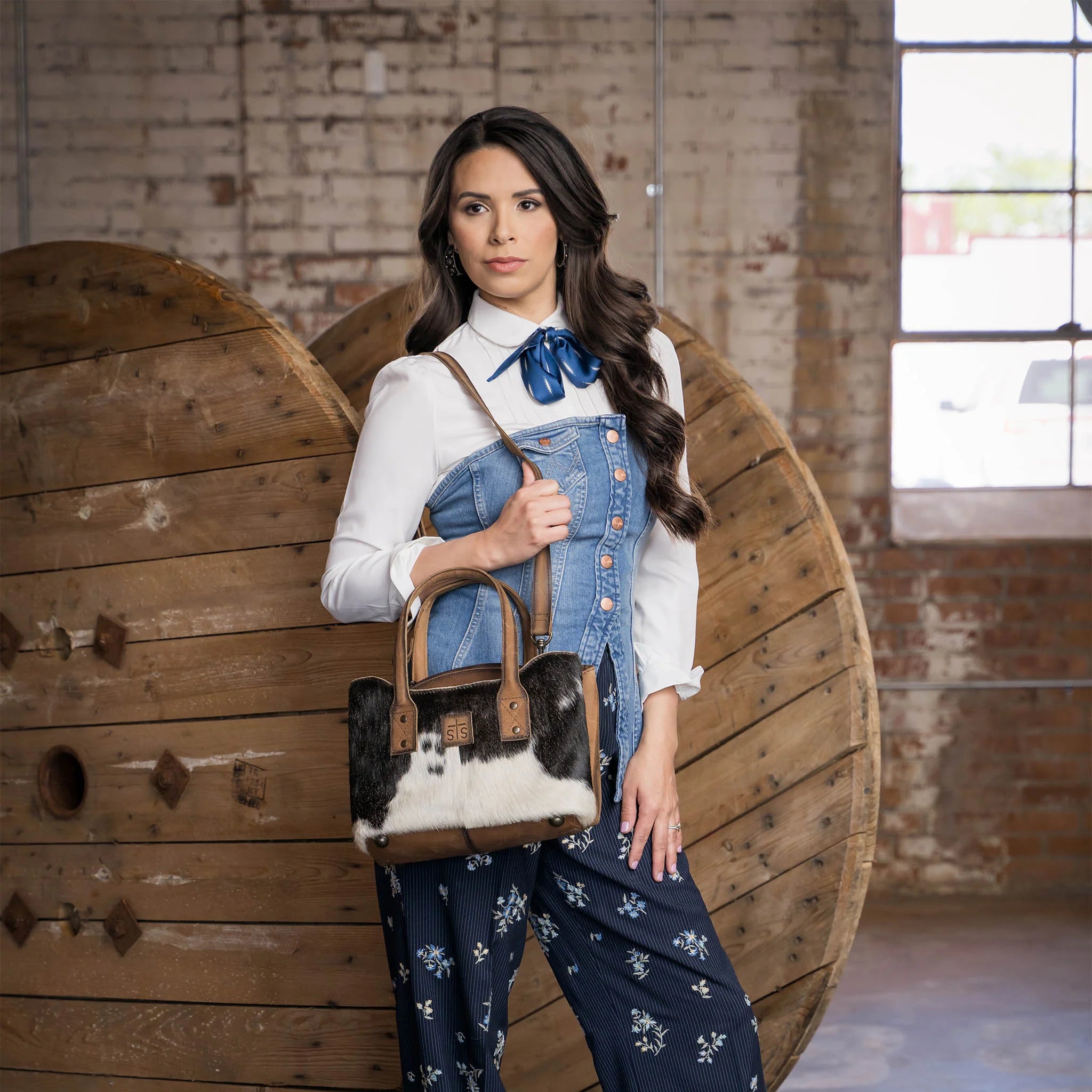 Cowhide Josie Satchel