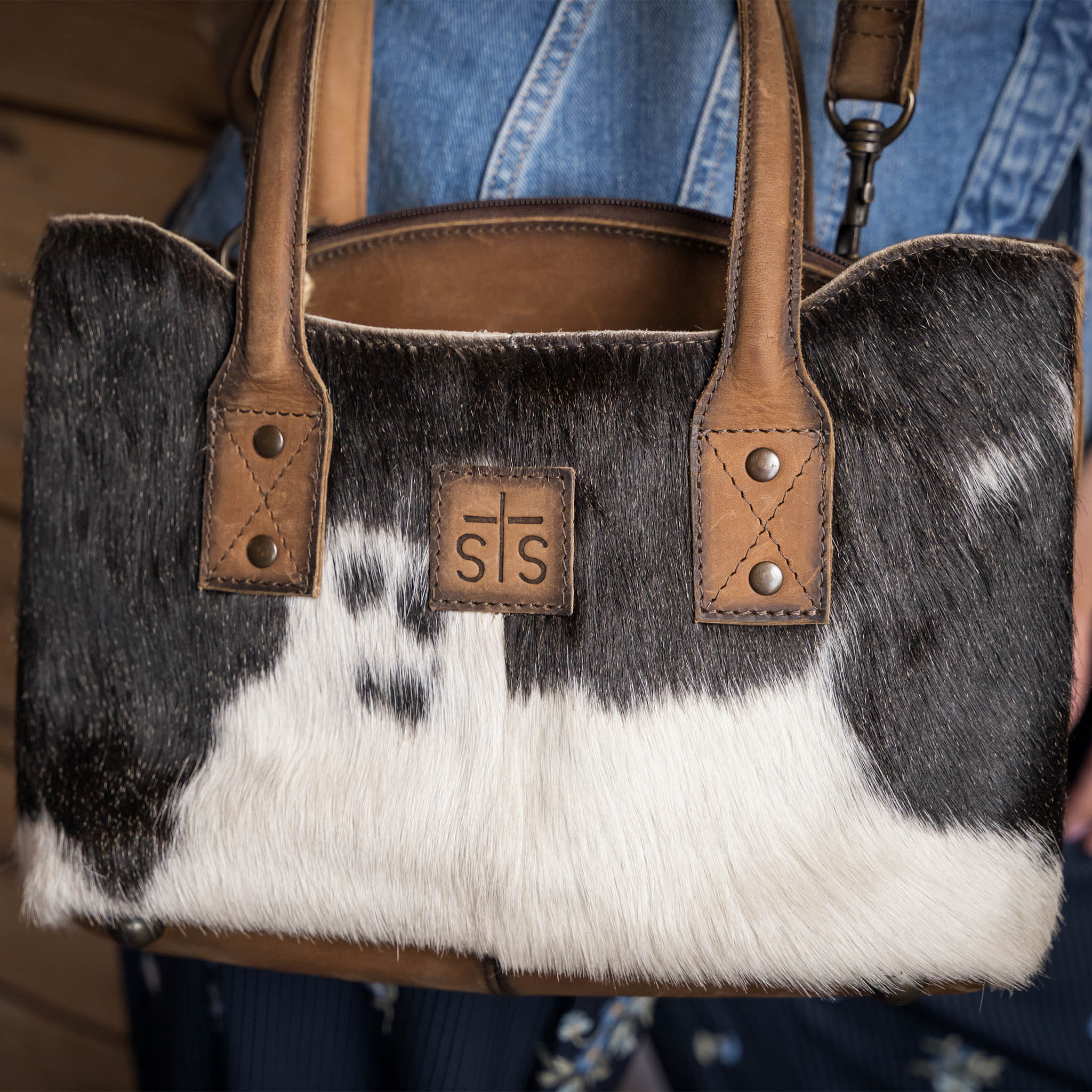 Cowhide Josie Satchel
