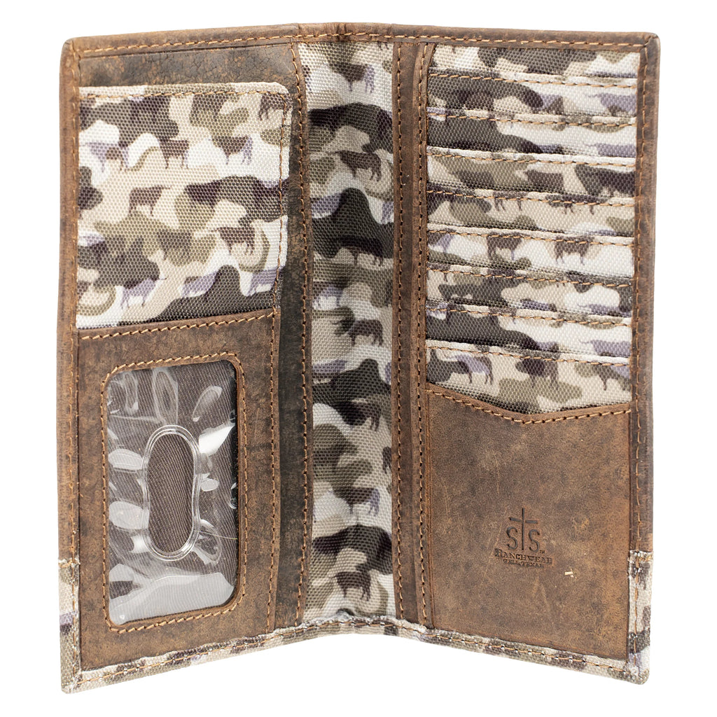 Bull Camo Long Bifold Wallet