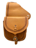 7" Natural Saddle Bag with Crazy Leg Border