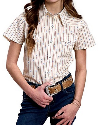 Roper Girl's Stars Stripes Short Sleeve Shirt
