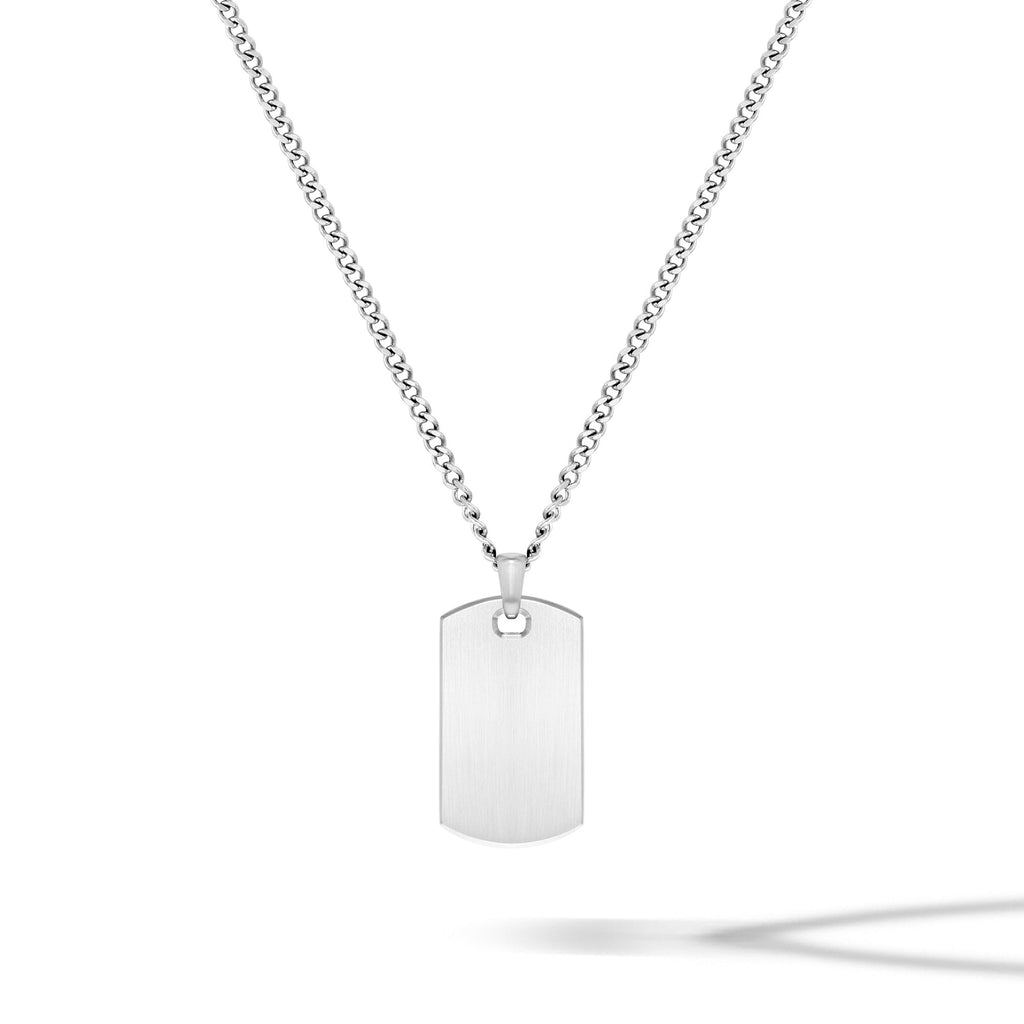 Beveled Tag Pendant - Silver