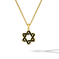 Star Of David Pendant - 14K Gold Onyx