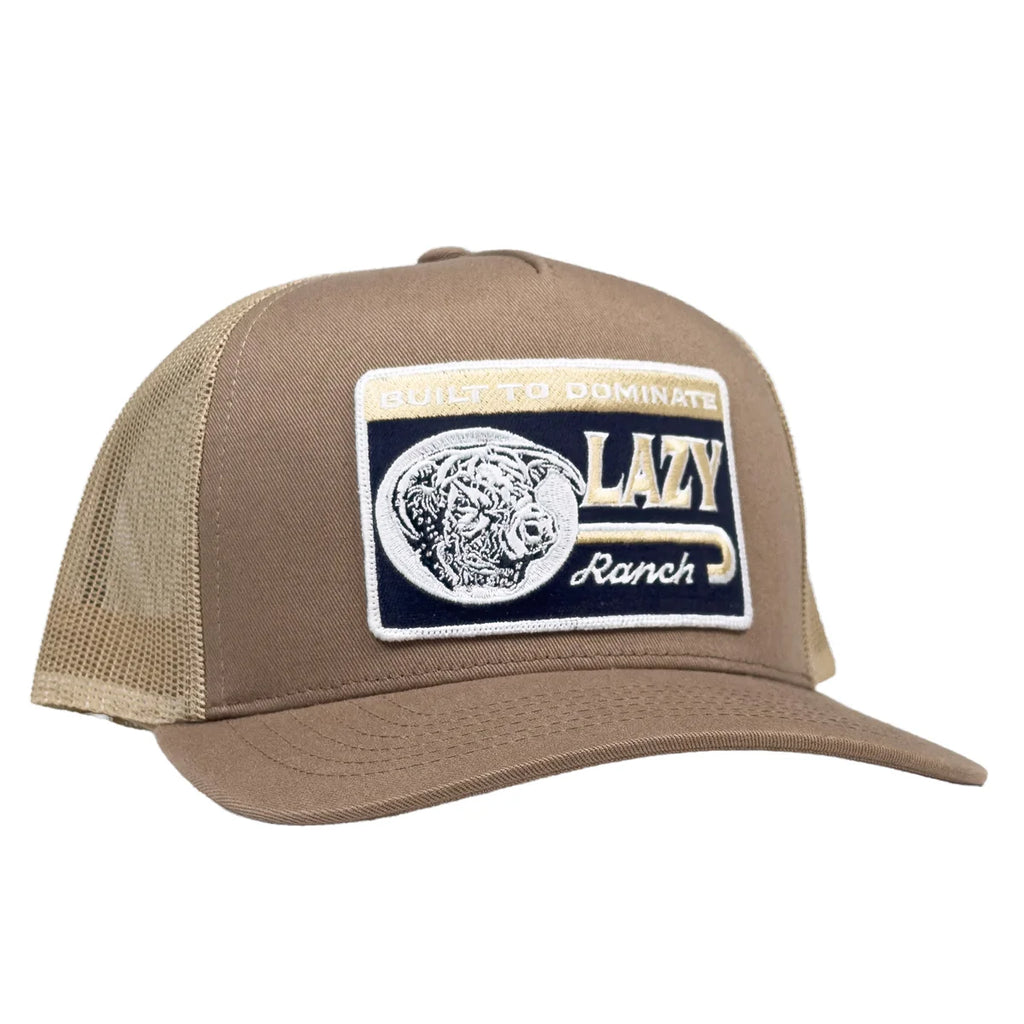 Lazy J Tan Dominate High Profile Curved Bill Trucker Hat