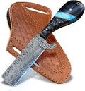 Custom Handmade Bull Knife – Damascus Steel with Turquoise Handle