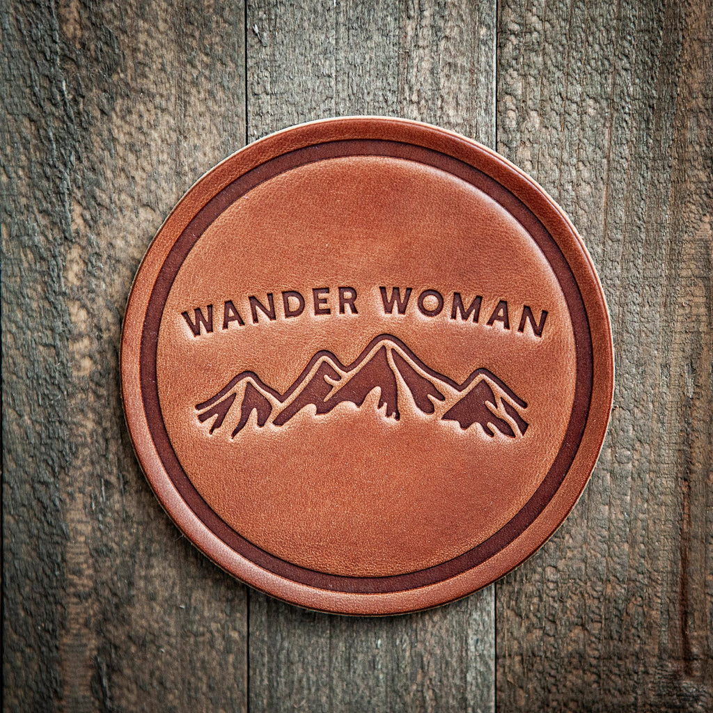 Wander Woman Leather Coaster