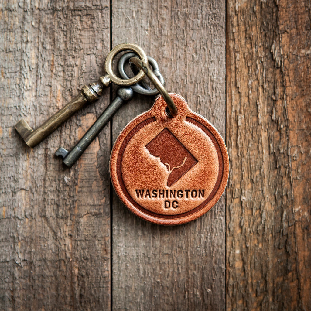 Washington DC District Silhouette Keychain Circle State