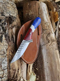 Handcrafted Western Knife USA – 8" Rasp Tool Blade with Epoxy Resin Handle & Leather Sheath