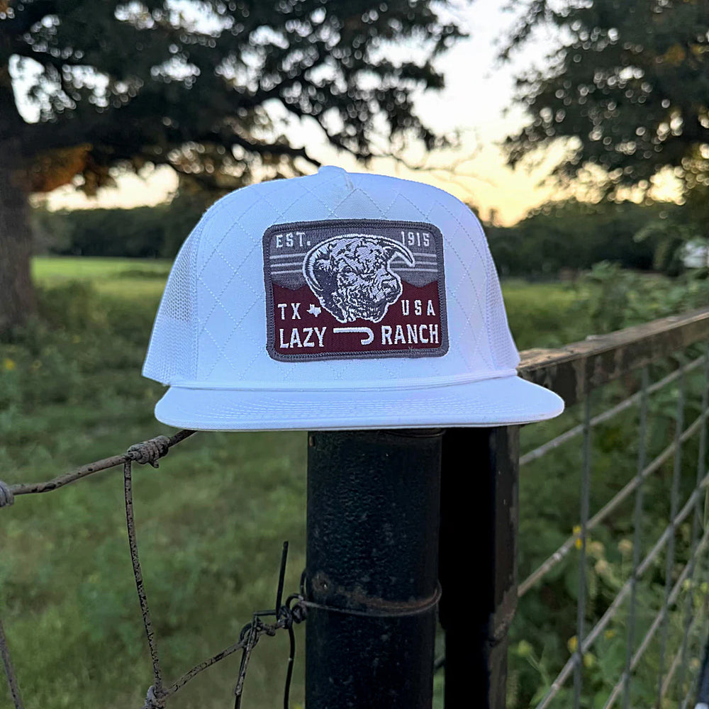 Lazy J White Red Rock Rope Trucker Hat