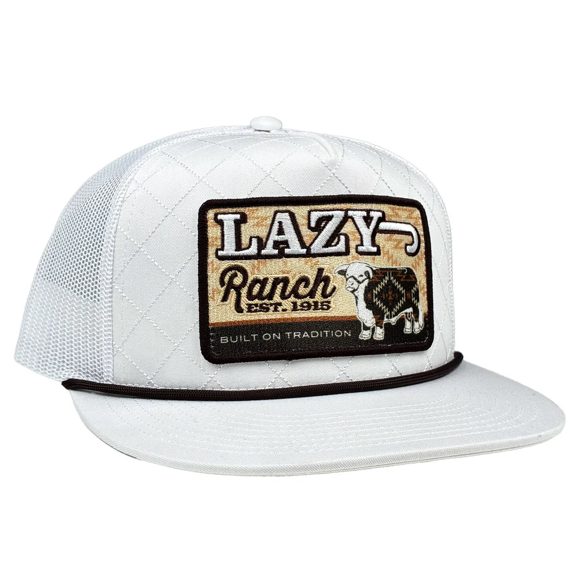 Lazy J Ranch White Brown Cool Front Trucker Hat