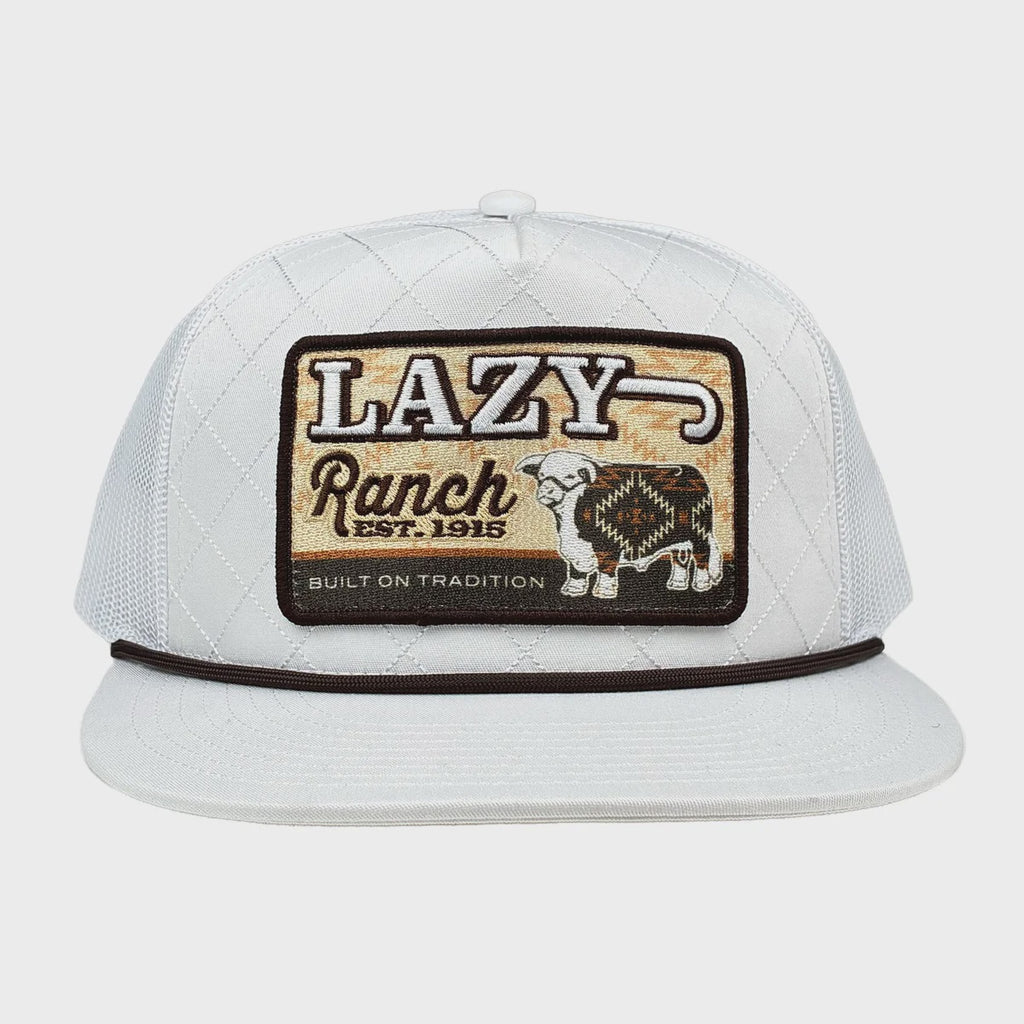 Lazy J Ranch White Brown Cool Front Trucker Hat