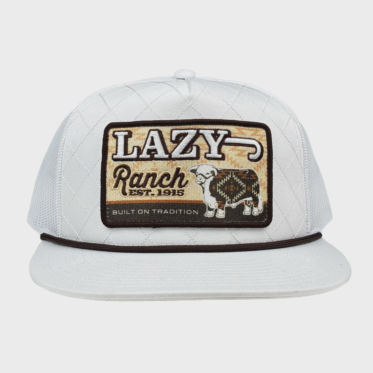Lazy J Ranch White Brown Cool Front Trucker Hat