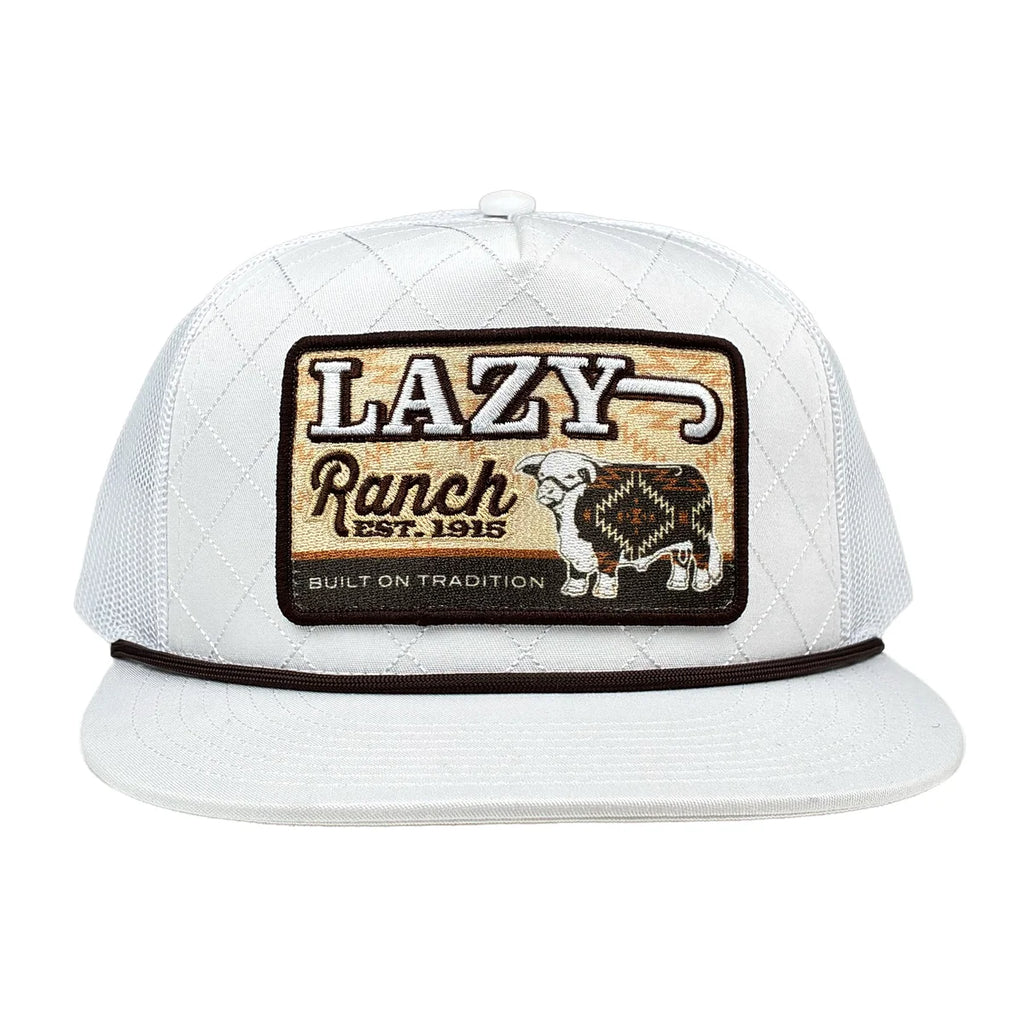 Lazy J Ranch White Brown Cool Front Trucker Hat