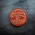 Old Faithful Yellowstone Leather Magnet Circle Style