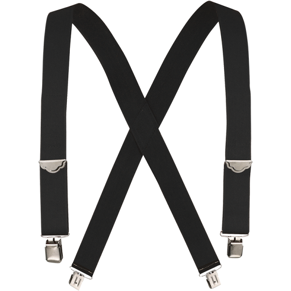 1-1/2" X-Back Work Clip-On Suspender- Black