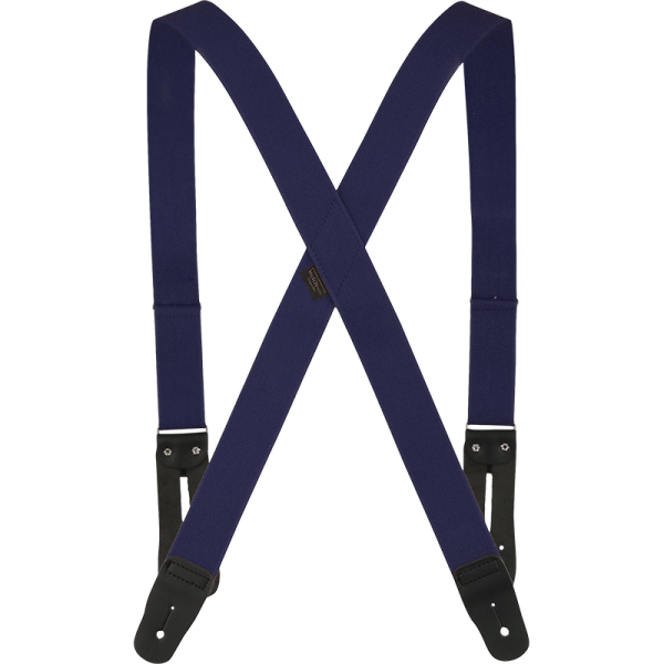 1-1/2" X-Back Work Button-On Suspender-Navy Blue