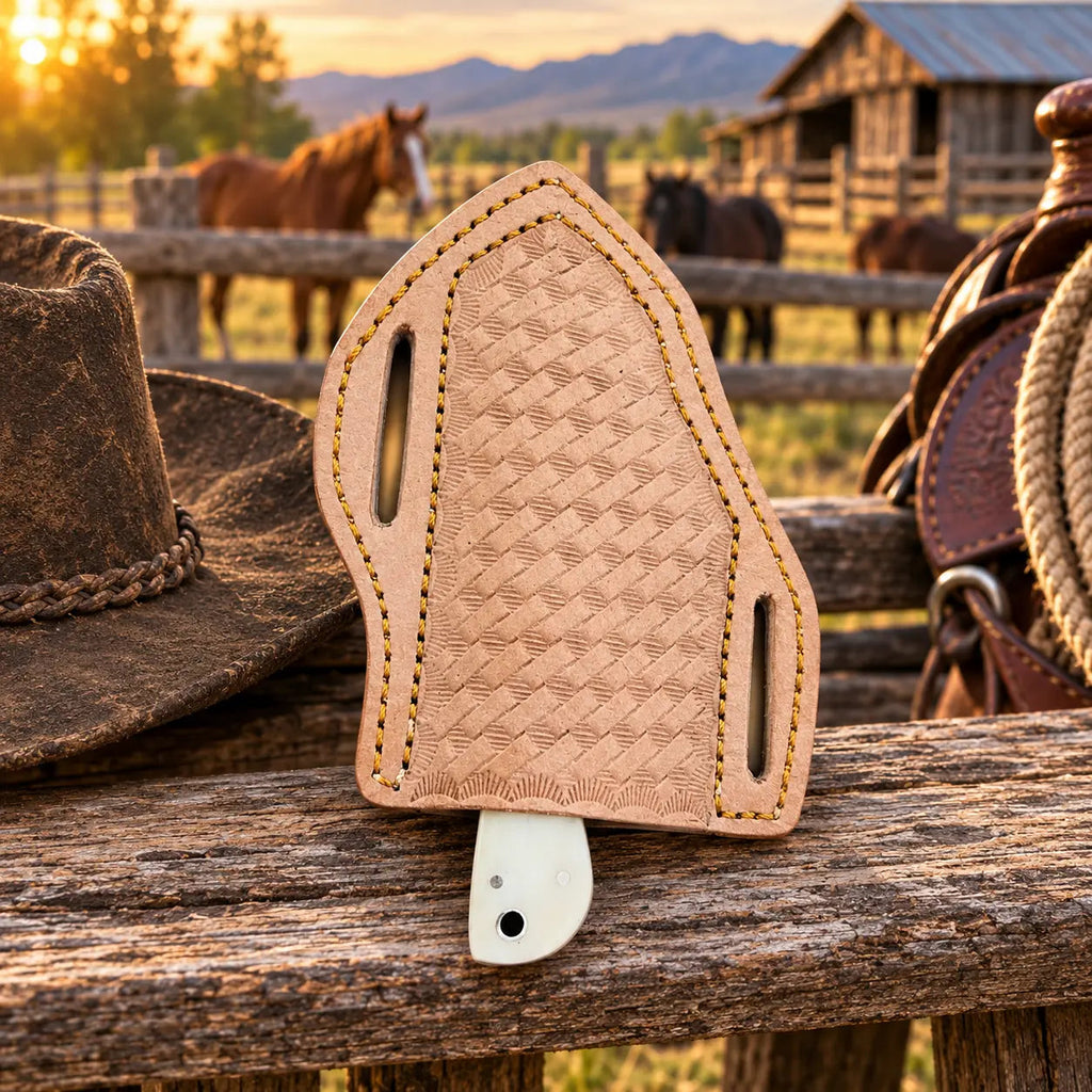 Boneclaw Rasp Steel Bone Handle Skinner Knife – Leather Sheath